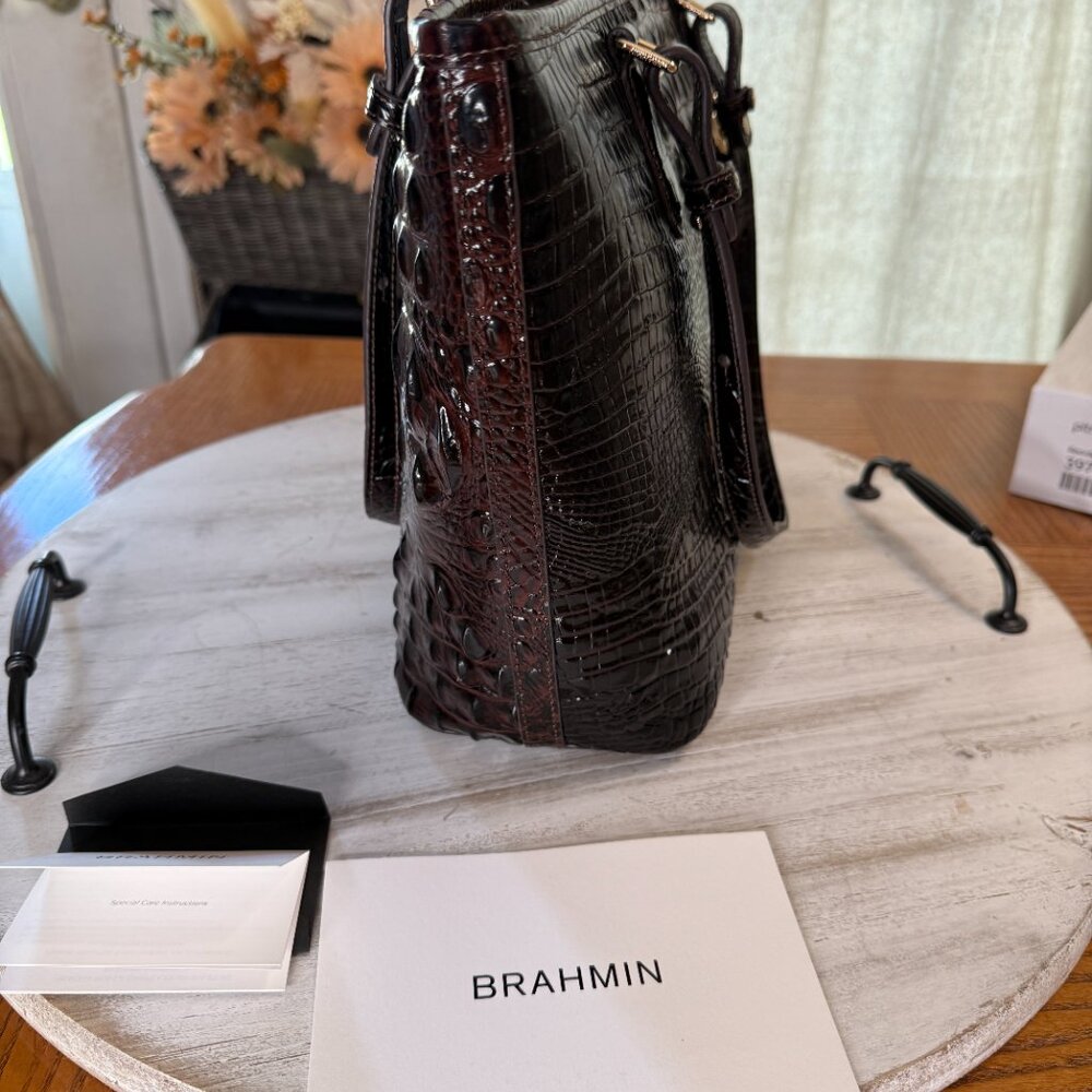 Brahmin Medium Asher Cocoa Melbourne Leather Tote - image 3